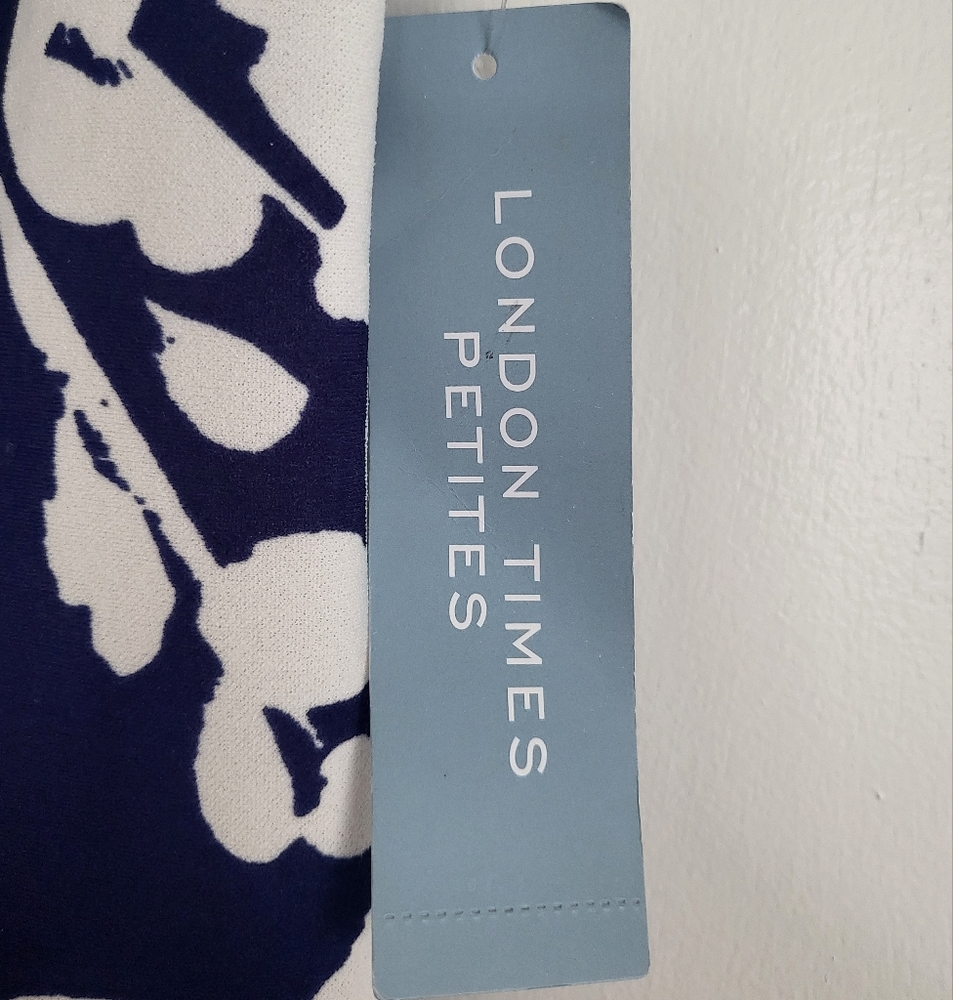 Nwt London times navy floral dress 8p - Picture 4 of 5